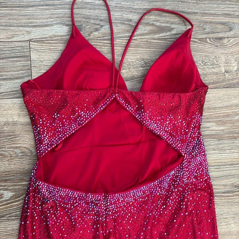 Red Size 14 Prom Dress from Bridal Store w/Slit